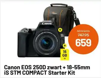 Kamera Express Canon EOS 250D zwart + 18-55mm iS STM COMPACT Starter kit aanbieding