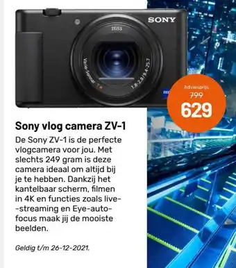 Kamera Express SONY Vlog camera ZV-1 aanbieding