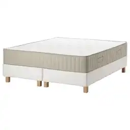 IKEA EspevÄr/vatnestrÖm Lattenmatrasbodem met poten, wit/stevig naturel, 160x200 cm aanbieding