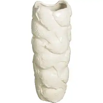 Leen Bakker Vaas Vis - off-white - keramiek - 37xØ14,5 cm - Leen Bakker aanbieding