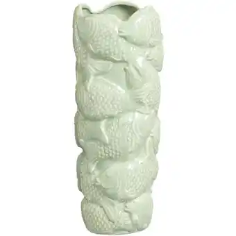 Leen Bakker Vaas Vis - mint - keramiek - 37xØ14,5 cm - Leen Bakker aanbieding