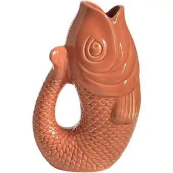 Leen Bakker Vaas Koi - rood - keramiek - 21x13x9 cm - Leen Bakker aanbieding