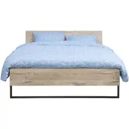 Leen Bakker Bed Dex - eikenkleur - 140x200 cm - Leen Bakker aanbieding