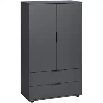 Leen Bakker Kast Lucca 2-deurs - grafietkleur - 140x81x40 cm - Leen Bakker aanbieding