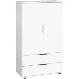 Leen Bakker Kast Lucca 2-deurs - wit - 140x81x40 cm - Leen Bakker aanbieding