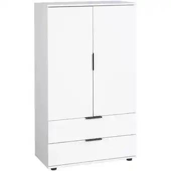 Leen Bakker Kast Lucca 2-deurs - wit - 140x81x40 cm - Leen Bakker aanbieding