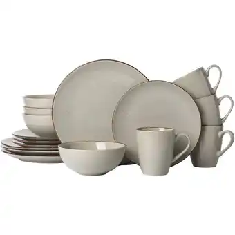 Leen Bakker Serviesset Glaze - groen - 16-delig - Leen Bakker aanbieding
