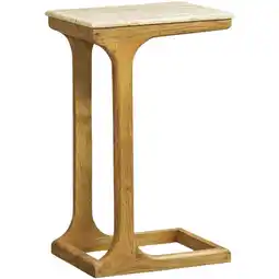 Leen Bakker Bijzettafel Zeno - naturel - 40x30x66 cm - Leen Bakker aanbieding