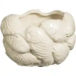 Leen Bakker Bloempot Vis - off-white - keramiek - 12,3x17,3x17,5 cm - Leen Bakker aanbieding
