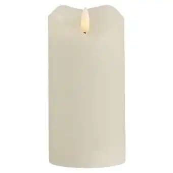 Leen Bakker LED kaars rustiek - off-white - 15xØ7,6 cm - Leen Bakker aanbieding