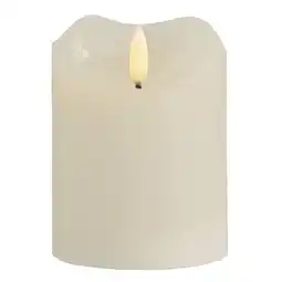 Leen Bakker LED-kaars rustiek - off-white - 10xØ7,6 cm - Leen Bakker aanbieding