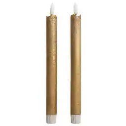 Leen Bakker LED dinerkaarsen goudkleurig 25 cm - 2 stuks - Leen Bakker aanbieding