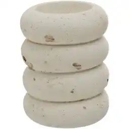 Leen Bakker Theelichthouder Nordic - off-white - 8,5xØ7 cm - Leen Bakker aanbieding