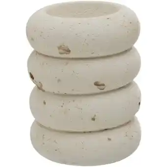 Leen Bakker Theelichthouder Nordic - off-white - 8,5xØ7 cm - Leen Bakker aanbieding