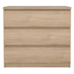 Leen Bakker Ladekast Naia 3 lades - eikenkleur - 70,1x77x50 cm - Leen Bakker aanbieding