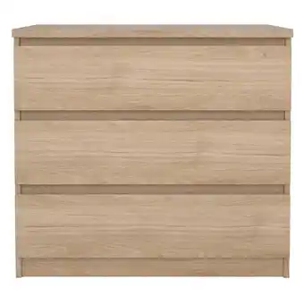 Leen Bakker Ladekast Naia 3 lades - eikenkleur - 70,1x77x50 cm - Leen Bakker aanbieding