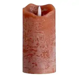 Leen Bakker LED kaars rustiek - terra - 15xØ7,6 cm - Leen Bakker aanbieding