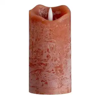 Leen Bakker LED kaars rustiek - terra - 15xØ7,6 cm - Leen Bakker aanbieding