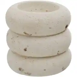 Leen Bakker Theelichthouder Nordic - off-white - 6,5xØ7 cm - Leen Bakker aanbieding
