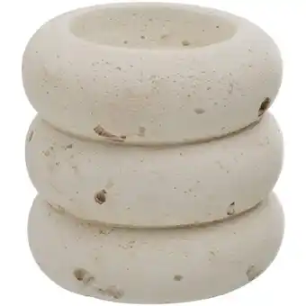 Leen Bakker Theelichthouder Nordic - off-white - 6,5xØ7 cm - Leen Bakker aanbieding