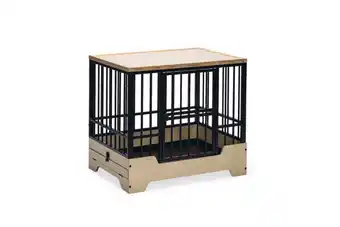 Welkoop Designed by Lotte Quirine - Hondenbench meubel - Zwart - 81x57x71 cm - Middel aanbieding