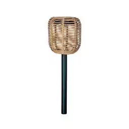 Welkoop Luxform Rattan - Solar tuinverlichting - Set van 2 - 9x9x32 cm - Brown/Warm White aanbieding