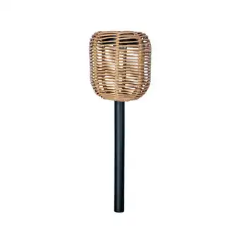 Welkoop Luxform Rattan - Solar tuinverlichting - Set van 2 - 9x9x32 cm - Brown/Warm White aanbieding