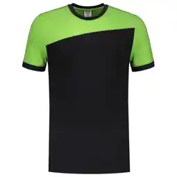 Welkoop Tricorp Bicolor 102006 - T-shirt - Zwart /Lichtgroen aanbieding
