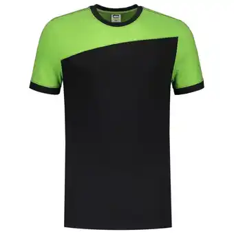 Welkoop Tricorp Bicolor 102006 - T-shirt - Zwart /Lichtgroen aanbieding