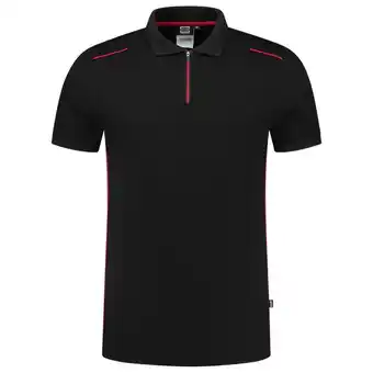 Welkoop Tricorp Accent 202703 - Poloshirt - Zwart/Rood aanbieding