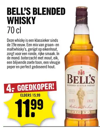 Dirck 3 Bell's blended whisky aanbieding