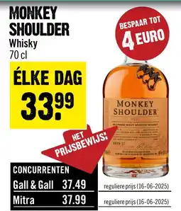 Dirck 3 Monkey shoulder whisky aanbieding