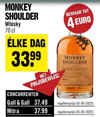 Dirck 3 Monkey shoulder whisky aanbieding