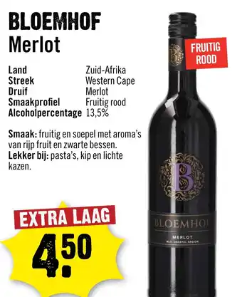Dirck 3 Bloemhof merlot aanbieding