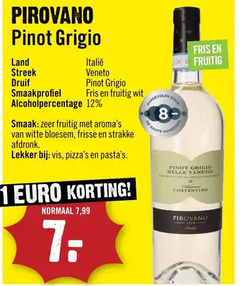 Dirck 3 Pirovano Pinot Grigio aanbieding