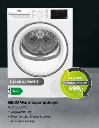 EP Beerepoot BEKO Warmtepompdroger (B3T6823W2) aanbieding