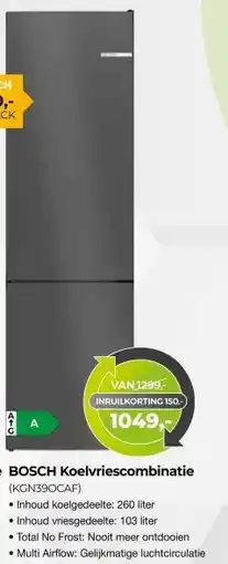 EP Beerepoot BOSCH Koelvriescombinatie (KGN390CAF) aanbieding