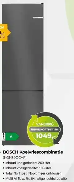 EP Beerepoot BOSCH Koelvriescombinatie (KGN390CAF) aanbieding
