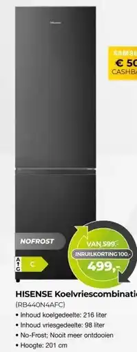 EP Beerepoot HISENSE Koelvriescombinatie (RB440N4AFC) aanbieding