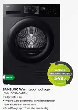 EP Beerepoot SAMSUNG Warmtepompdroger (DV9UDG52A0ABEN) aanbieding
