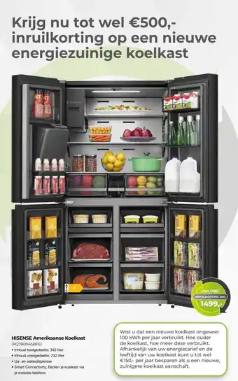 EP Beerepoot HISENSE Amerikaanse Koelkast (RQ760N4SBFE) aanbieding