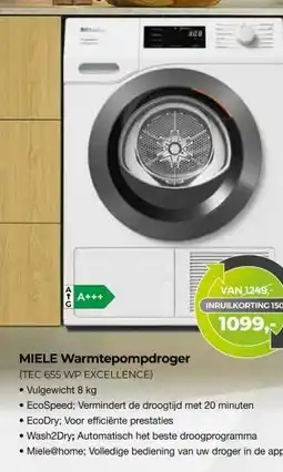 EP Beerepoot MIELE Warmtepompdroger (TEC 655 WP EXCELLENCE) aanbieding