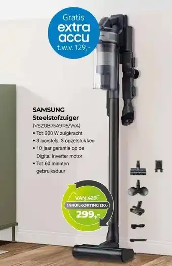 EP Beerepoot SAMSUNG Steelstofzuiger (VS20B75A9R5/WA) aanbieding