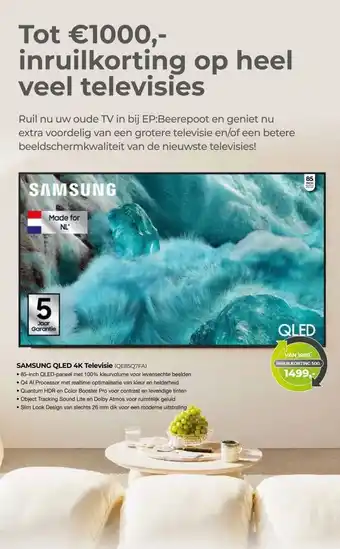 EP Beerepoot SAMSUNG QLED 4K Televisie (QE85Q7FA) aanbieding