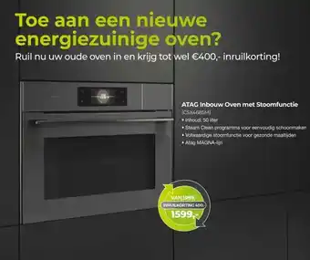 EP Beerepoot ATAG Inbouw Oven met Stoomfunctie (CSX4685M) aanbieding
