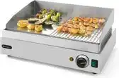 Bol.com HENDI Bakplaat half geribbeld – Profi Line – 230V/2400W – 550x435x245 mm – roestvast staal aanbieding
