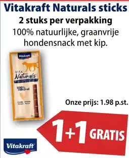Huisdier Voordeelshop Vitakraft Naturals sticks aanbieding