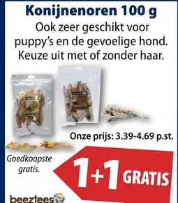 Huisdier Voordeelshop Konijnenoren 100 g aanbieding