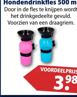 Huisdier Voordeelshop Hondendrinkfles 500 ml||| aanbieding