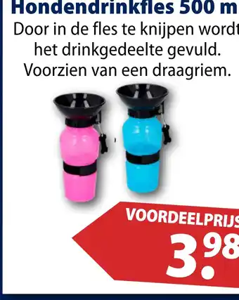 Huisdier Voordeelshop Hondendrinkfles 500 ml||| aanbieding